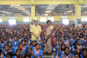 NCW Chairperson Vijaya Rahatkar Visits KISS, Urges Girl Students to Dream Big